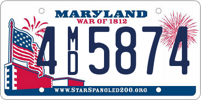 MD license plate 4MD5874