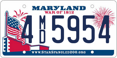 MD license plate 4MD5954