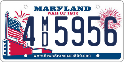 MD license plate 4MD5956