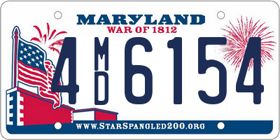 MD license plate 4MD6154