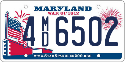 MD license plate 4MD6502