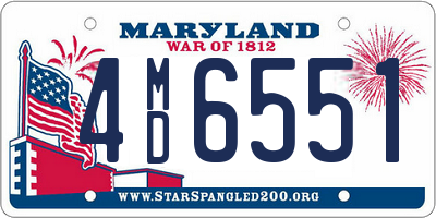 MD license plate 4MD6551