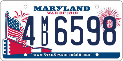 MD license plate 4MD6598