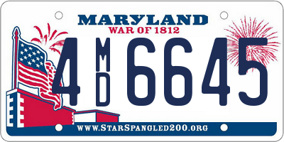 MD license plate 4MD6645