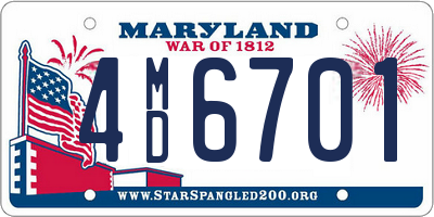 MD license plate 4MD6701