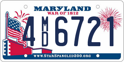 MD license plate 4MD6721