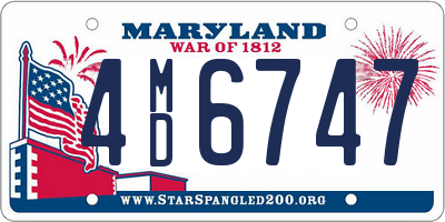 MD license plate 4MD6747