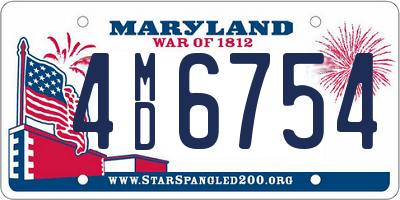 MD license plate 4MD6754