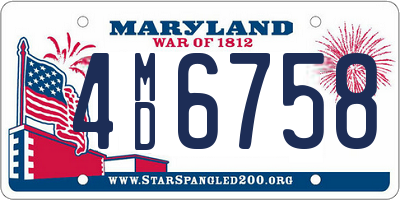 MD license plate 4MD6758