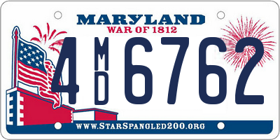 MD license plate 4MD6762