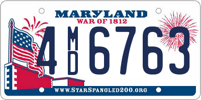 MD license plate 4MD6763