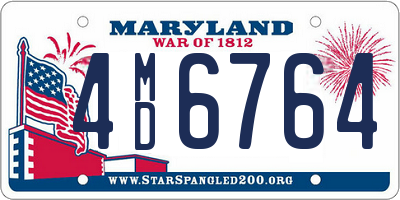 MD license plate 4MD6764