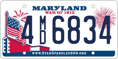 MD license plate 4MD6834