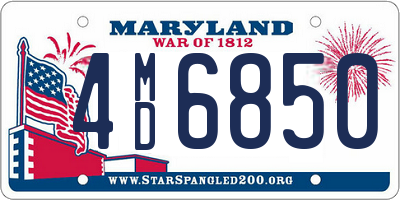 MD license plate 4MD6850
