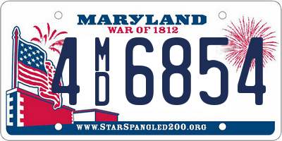 MD license plate 4MD6854