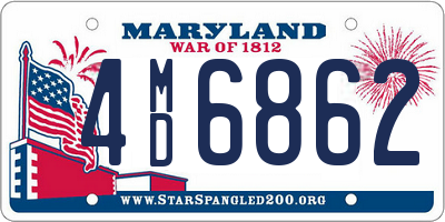 MD license plate 4MD6862