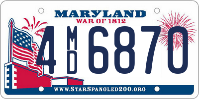 MD license plate 4MD6870