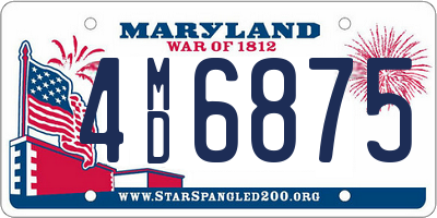 MD license plate 4MD6875
