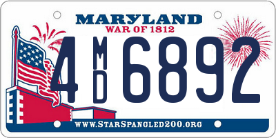 MD license plate 4MD6892
