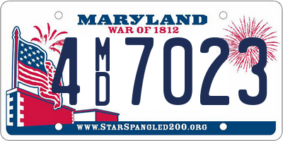 MD license plate 4MD7023