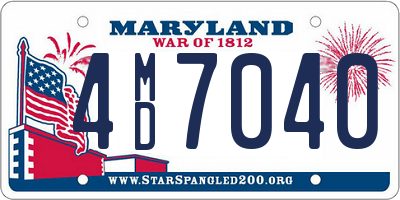 MD license plate 4MD7040