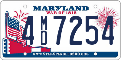 MD license plate 4MD7254