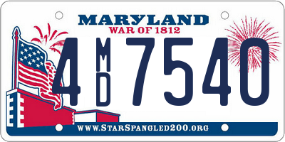 MD license plate 4MD7540