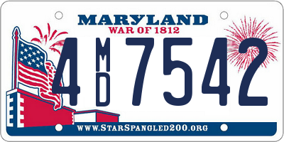 MD license plate 4MD7542