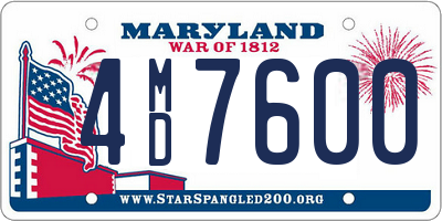 MD license plate 4MD7600