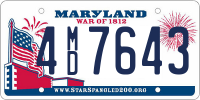 MD license plate 4MD7643