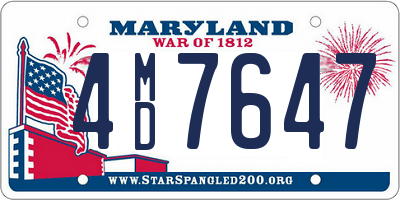 MD license plate 4MD7647