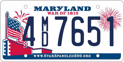 MD license plate 4MD7651