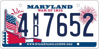 MD license plate 4MD7652