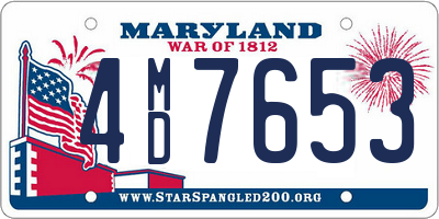 MD license plate 4MD7653