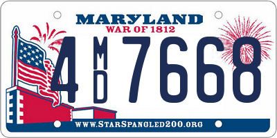 MD license plate 4MD7668