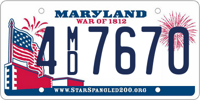 MD license plate 4MD7670