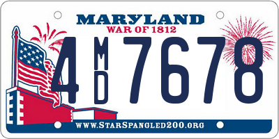 MD license plate 4MD7678