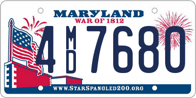 MD license plate 4MD7680