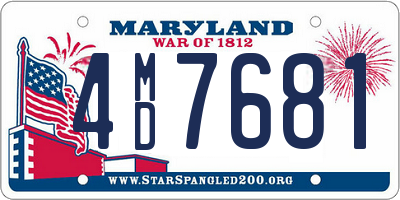 MD license plate 4MD7681