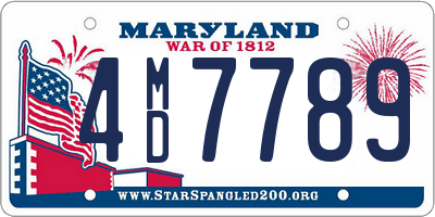 MD license plate 4MD7789