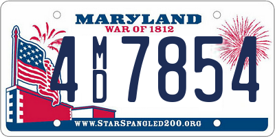 MD license plate 4MD7854