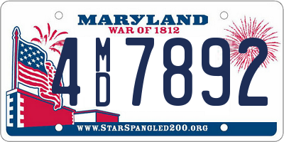 MD license plate 4MD7892