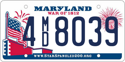 MD license plate 4MD8039