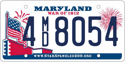 MD license plate 4MD8054