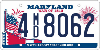 MD license plate 4MD8062