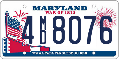 MD license plate 4MD8076