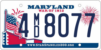 MD license plate 4MD8077