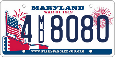 MD license plate 4MD8080