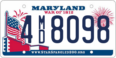 MD license plate 4MD8098