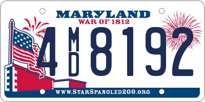 MD license plate 4MD8192